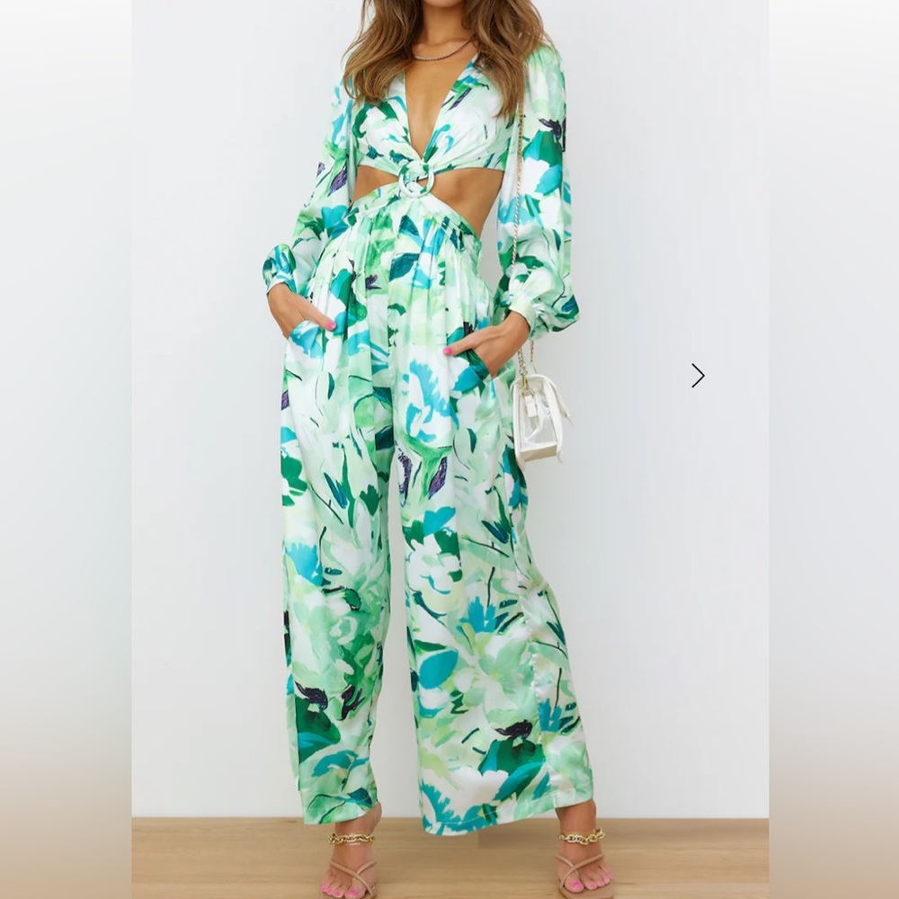 Hello Molly 70s Edge Jumpsuit Green